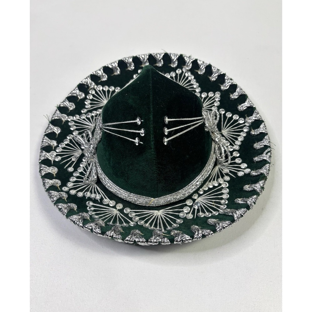 Pigalle Mexican Mariachi Youth Sombrero Made In Mexico Green Vintage